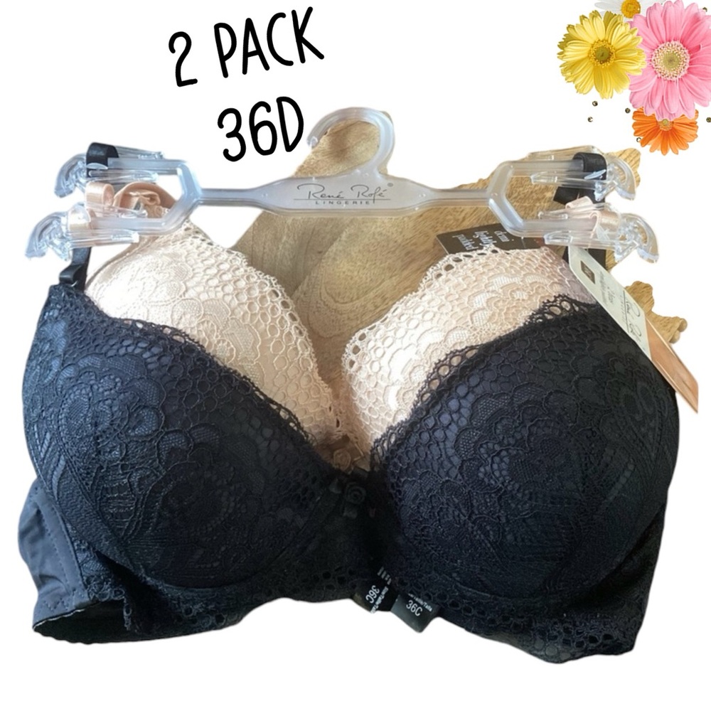 🌸2 Pack Bra Lightly Padded 36D